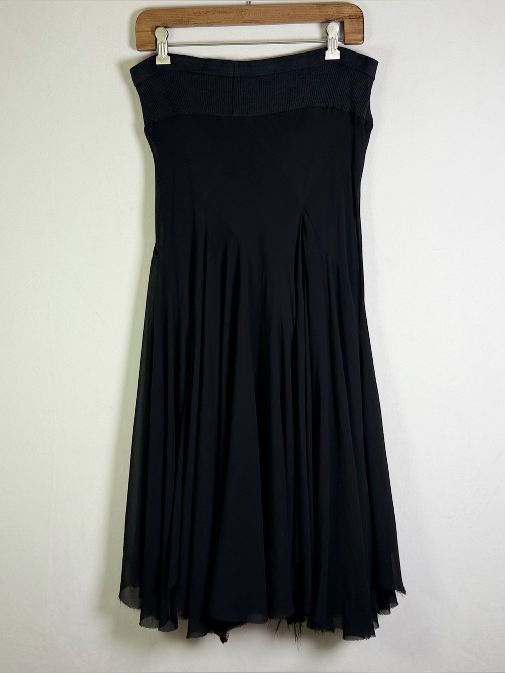 Rick Owens Women’s Sz 8 FW02 Sparrows Archival Black Draped Raw Hem Maxi Skirt - Picture 4 of 9